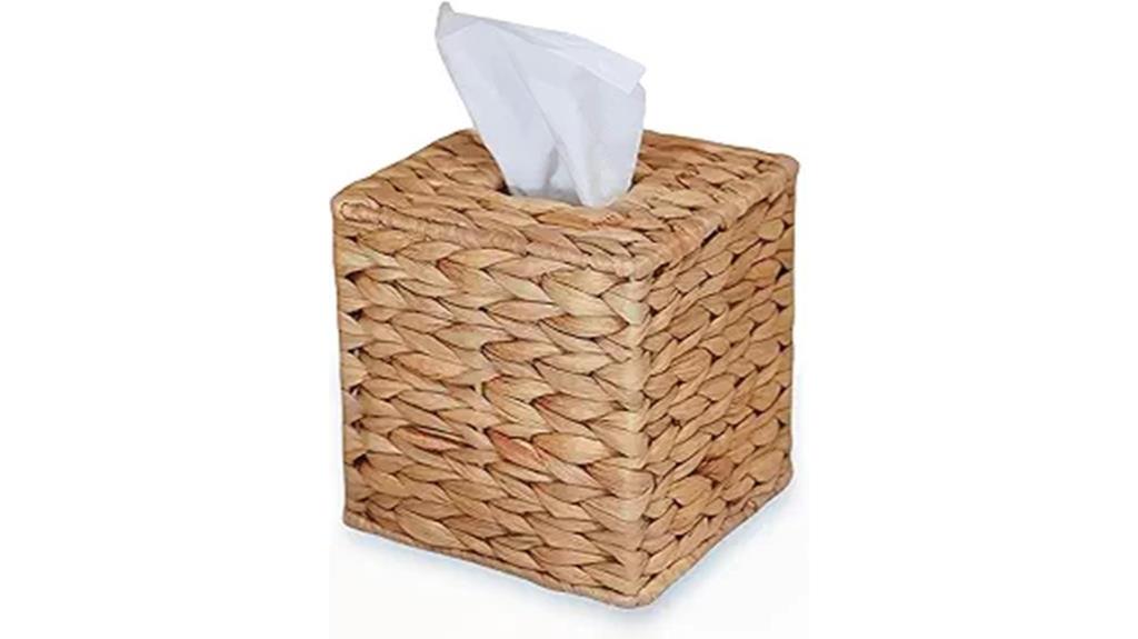 handwoven water hyacinth tissue box