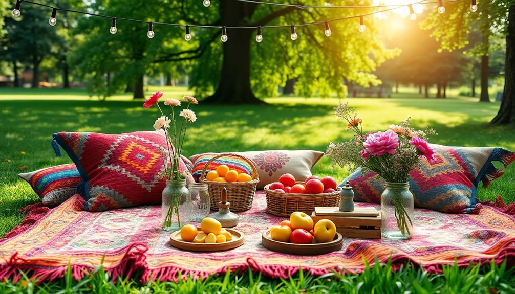 ideal boho picnic setup