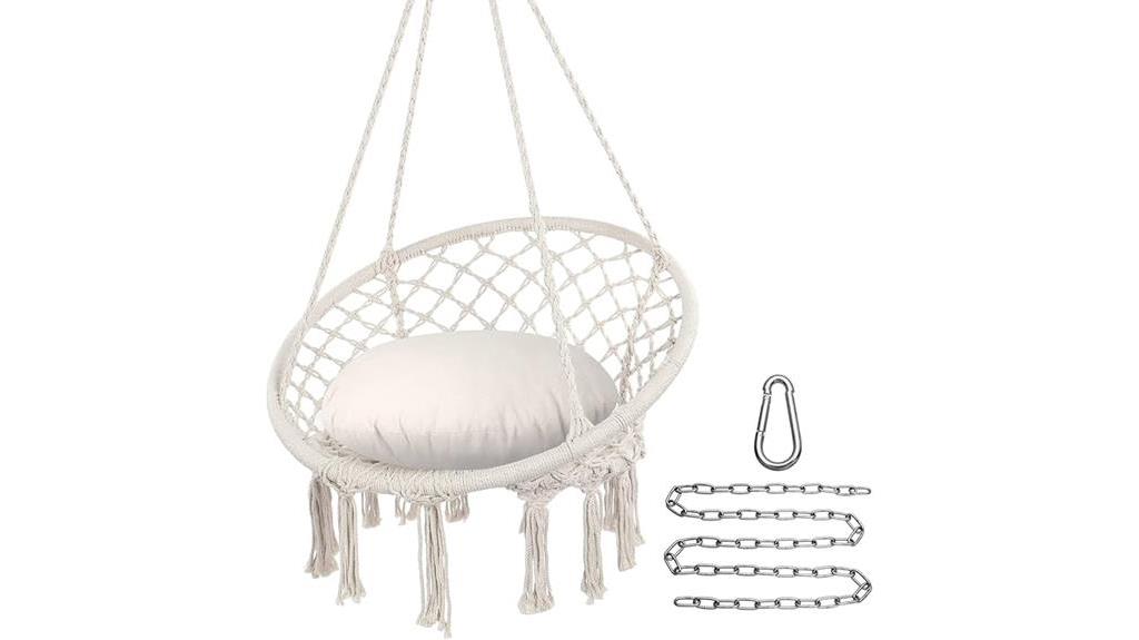 indoor outdoor macrame swing