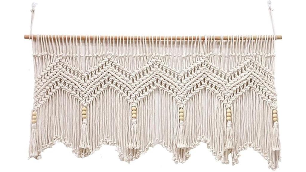 kitchen macrame valance curtain