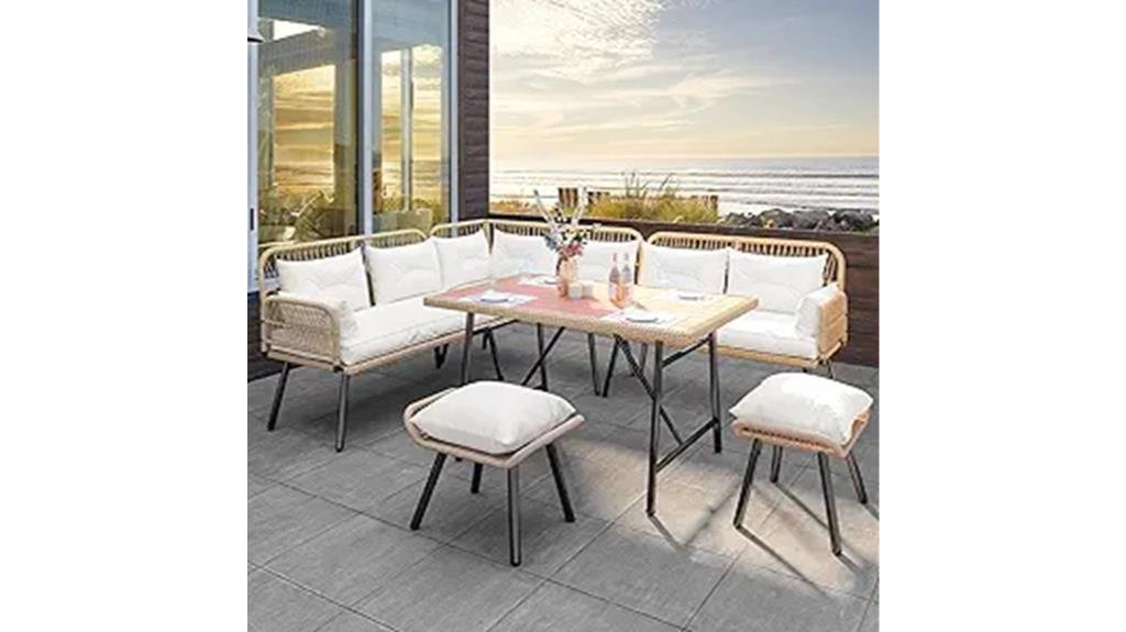l shaped wicker patio set