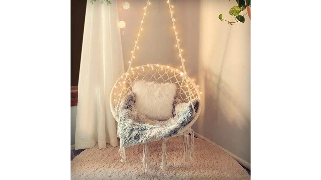 led lit round hammock swing