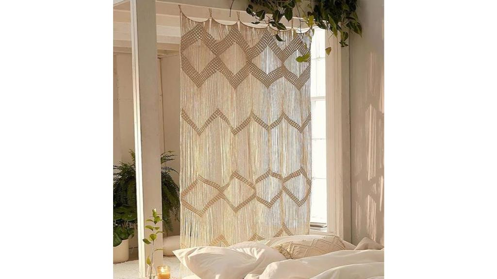 macrame curtain room divider