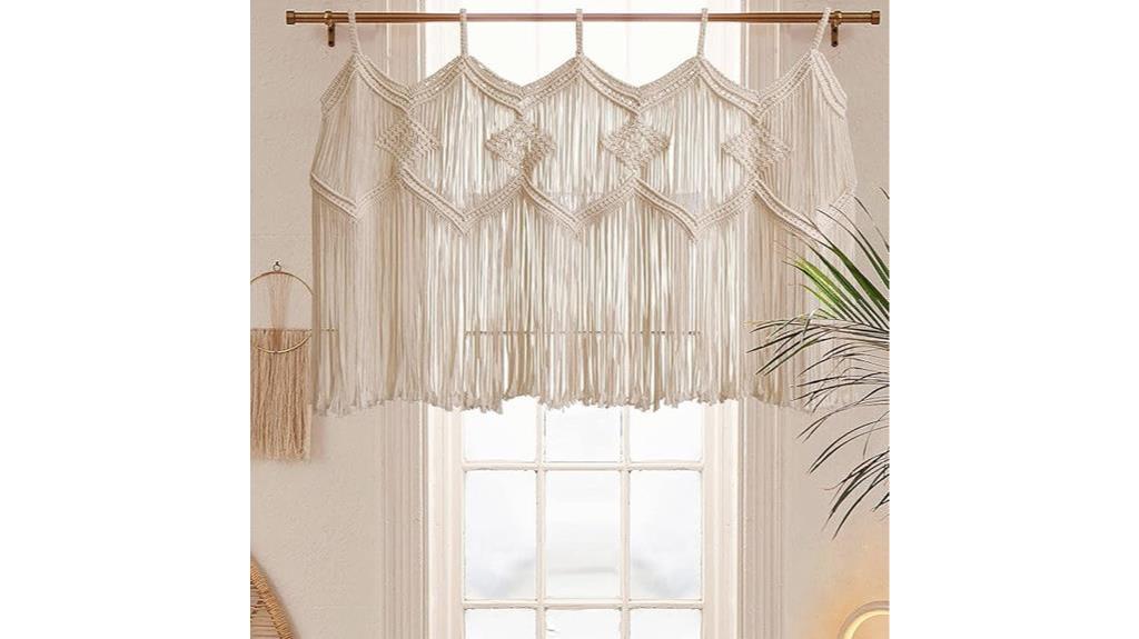 macrame curtain valance 43x27