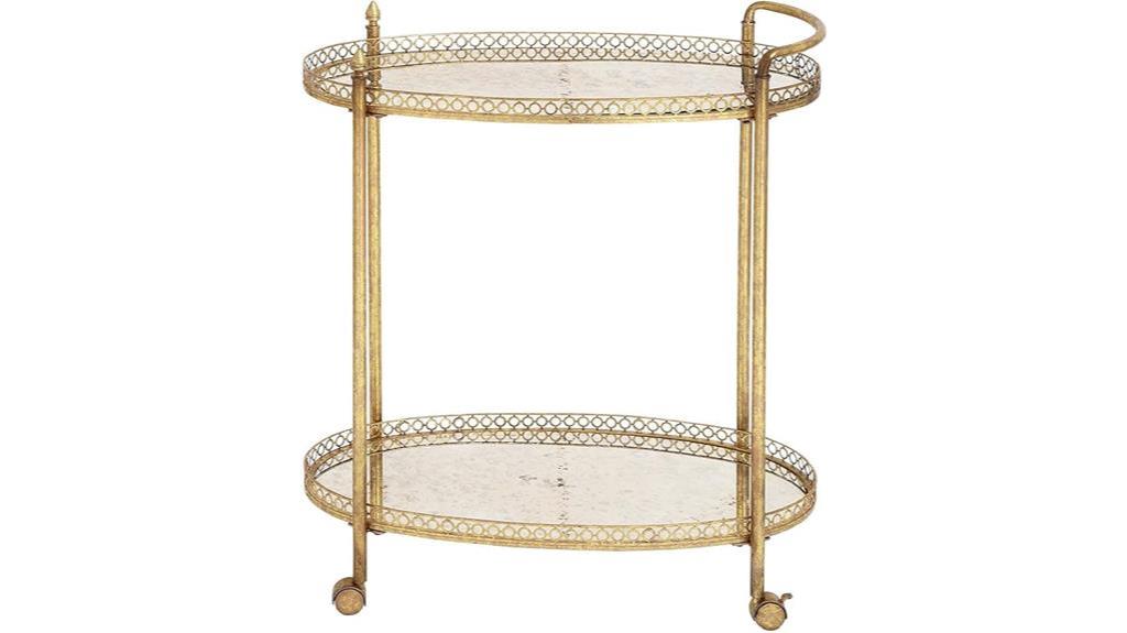 metal rolling bar cart