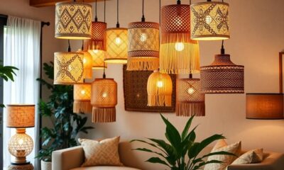 natural fiber boho lampshades