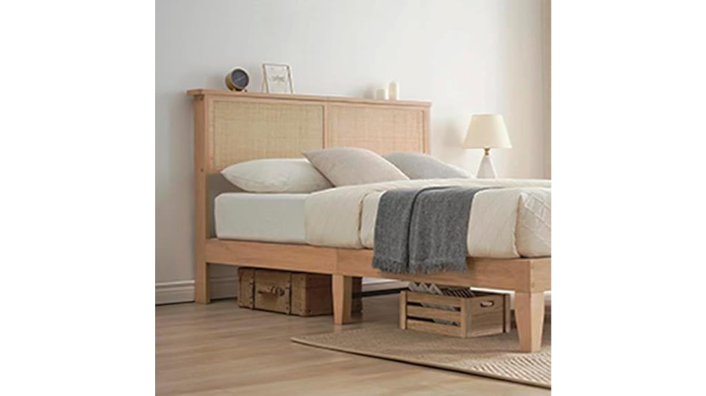 natural rattan bed frame