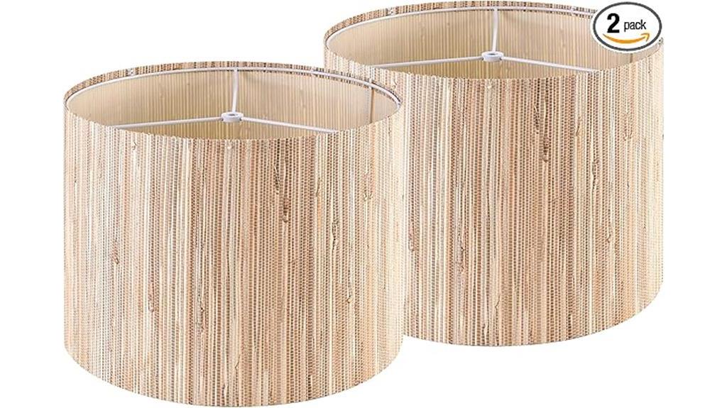 natural straw drum shades