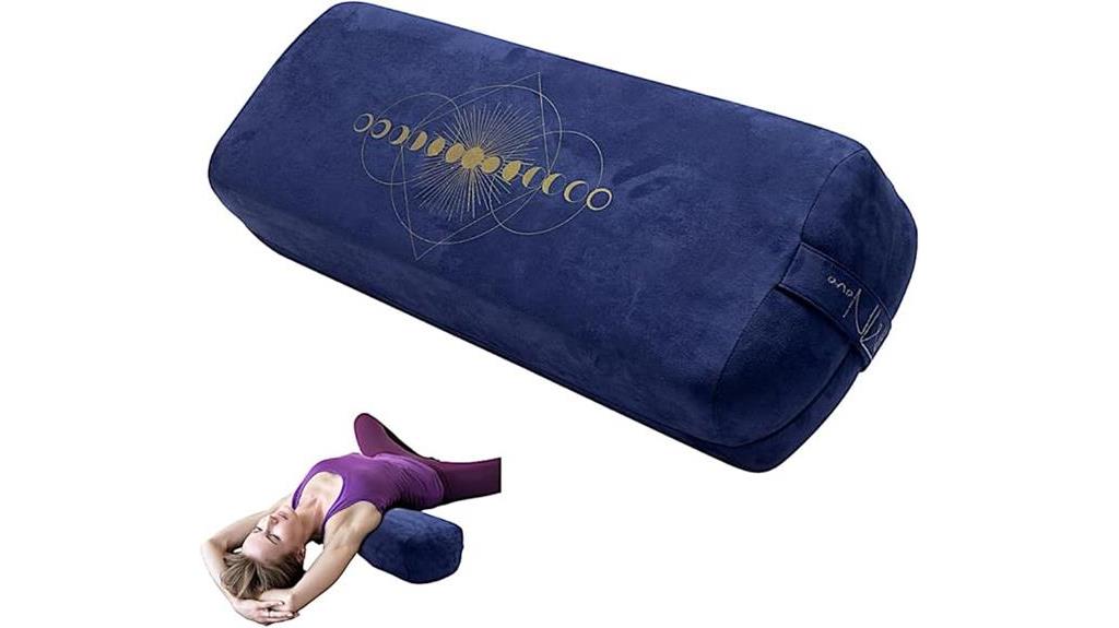 navy suede yoga bolster