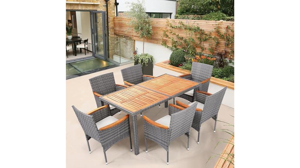 outdoor dining set for six