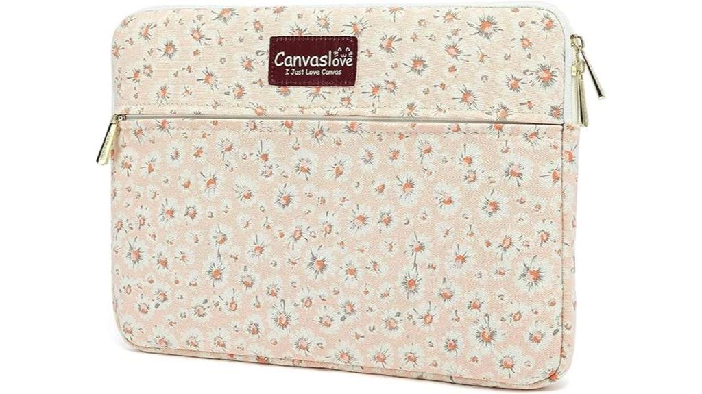 pink chrysanthemum laptop sleeve