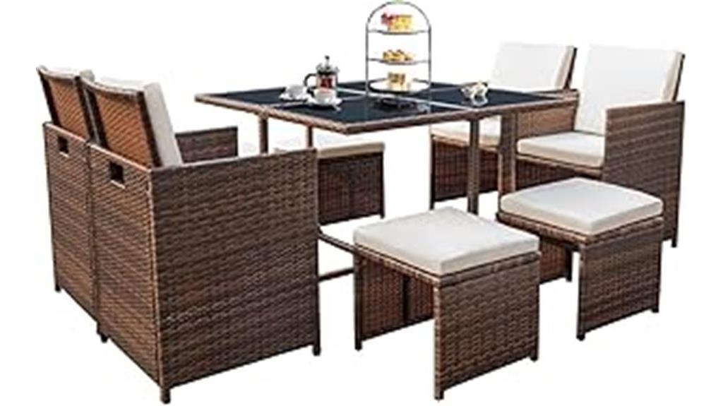 rattan patio dining set