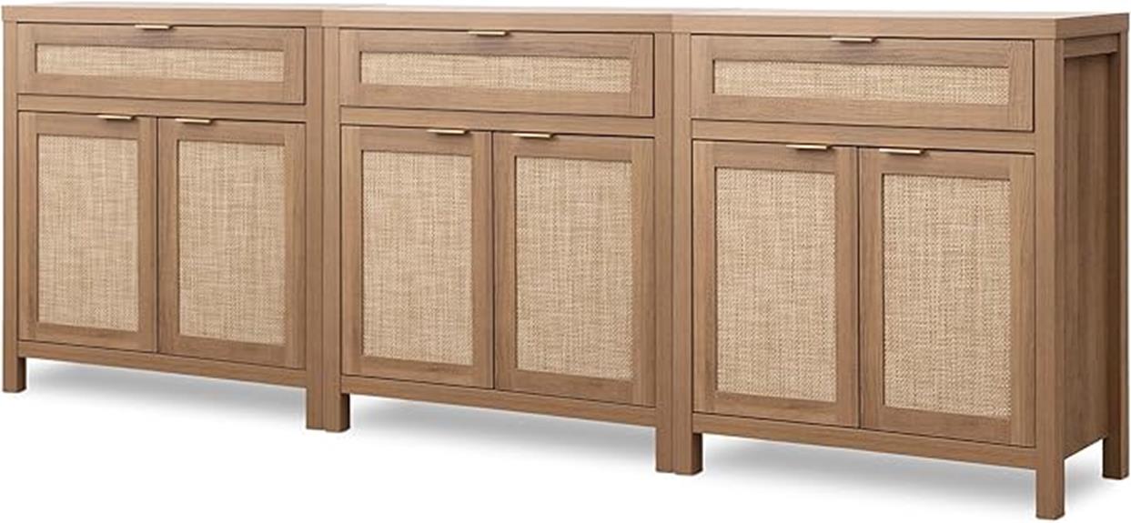 rattan sideboard buffet set