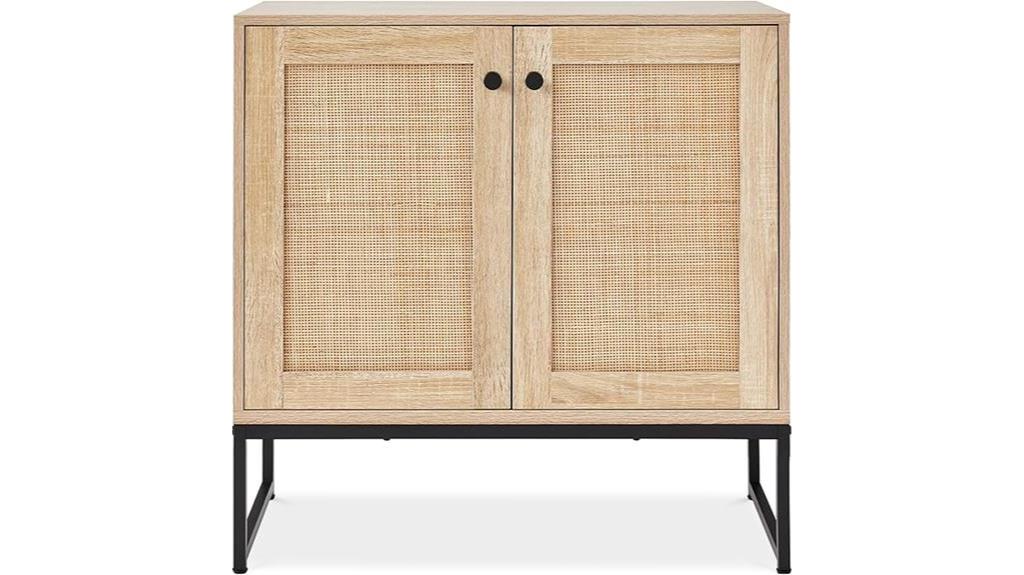 rattan storage cabinet two door