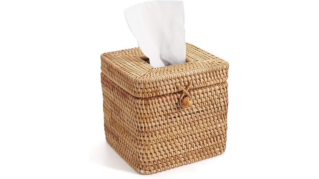 rattan tissue box cover