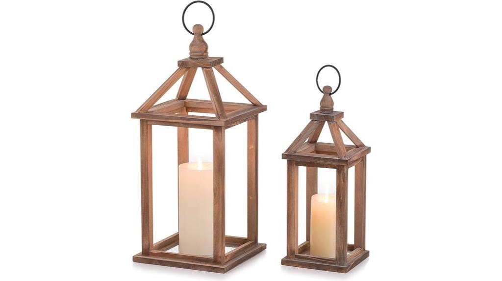 romadedi wood candle lanterns