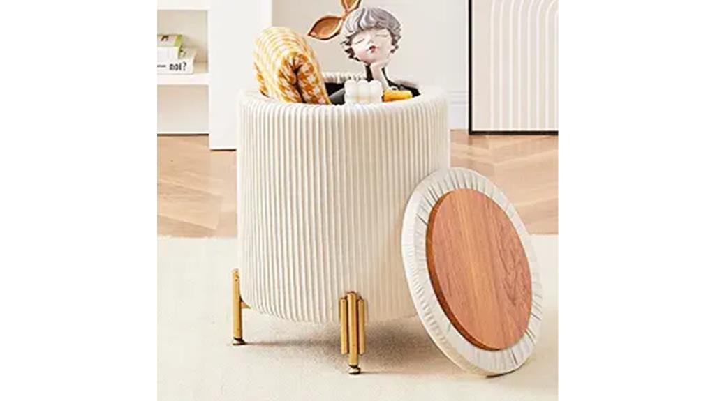 storage ottoman with metal legs