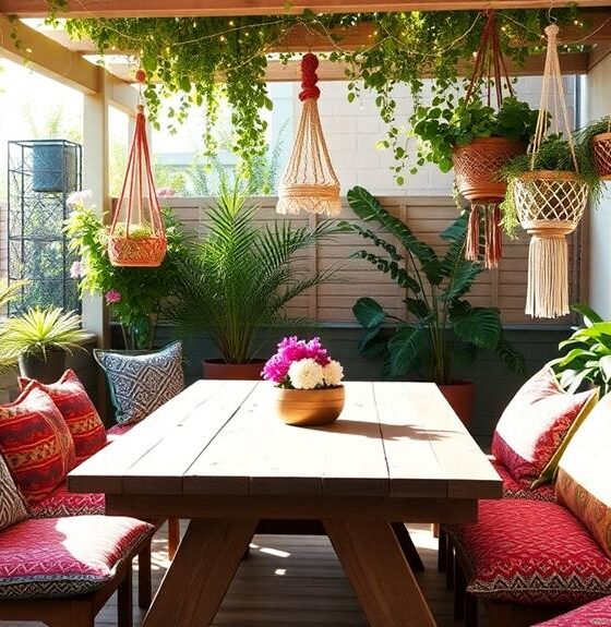 stylish boho outdoor dining