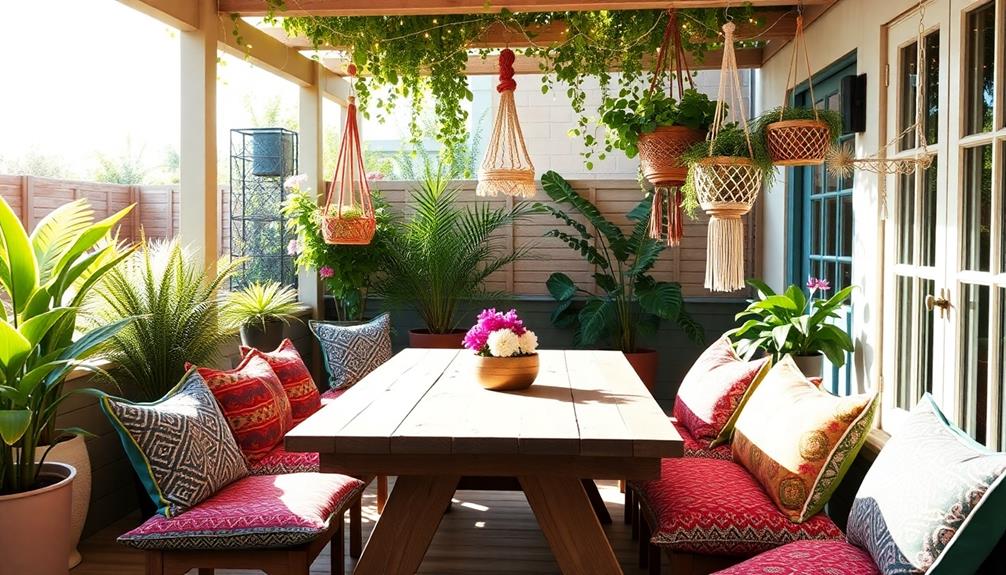 stylish boho outdoor dining