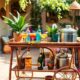 stylish rattan bar carts