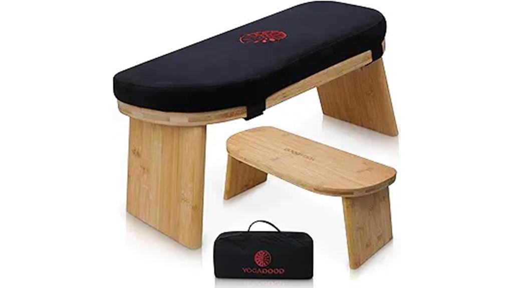 velvet cushioned folding meditation bench