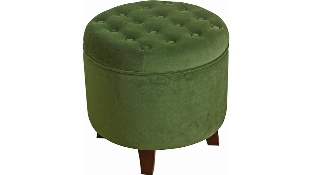 velvet tufted footrest ottoman