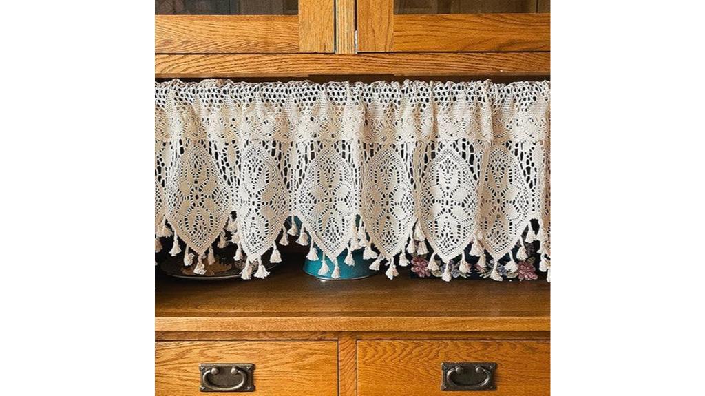 vintage crochet kitchen valance