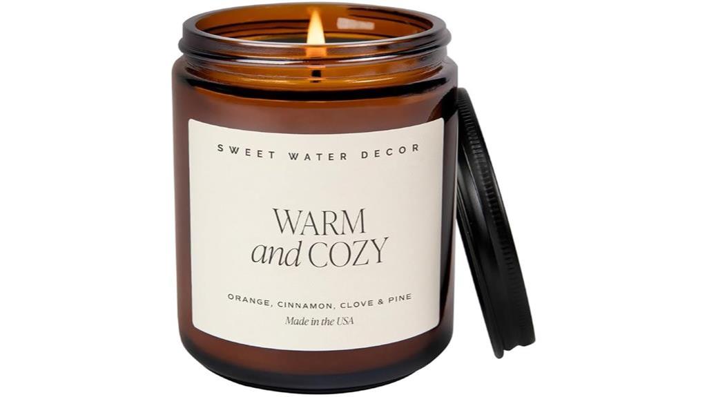 warm cozy soy candle