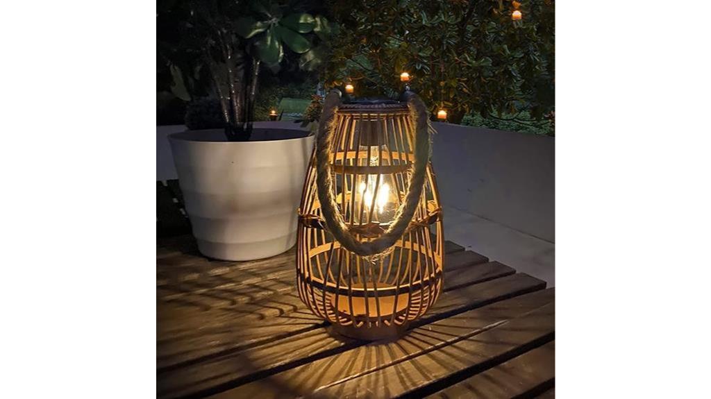 waterproof rattan solar lantern