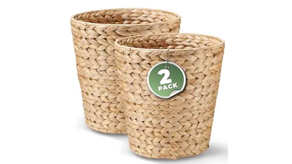 wicker bathroom trash cans
