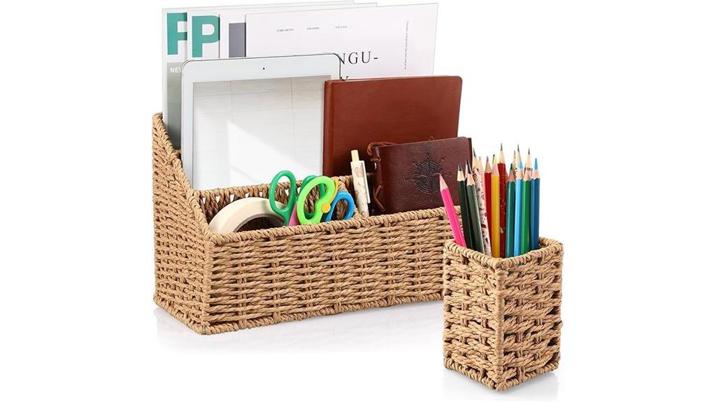 woven mail organizer set