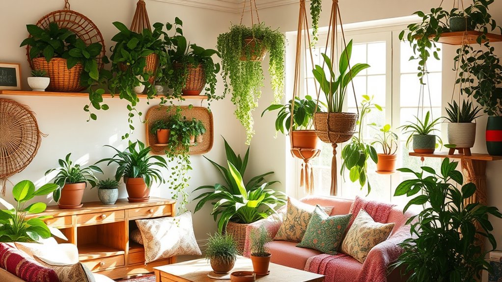 adding greenery to boho style