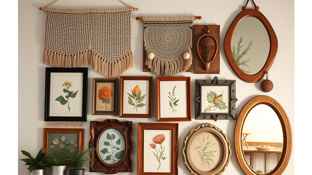 arrange eclectic textured art