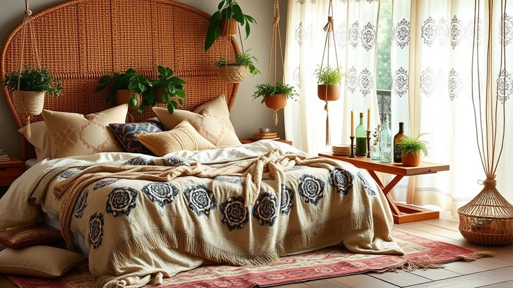 bohemian style bedroom decor
