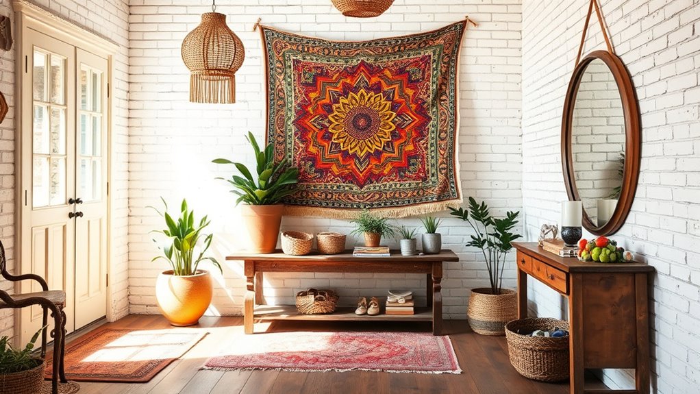 bohemian stylish entryway ideas
