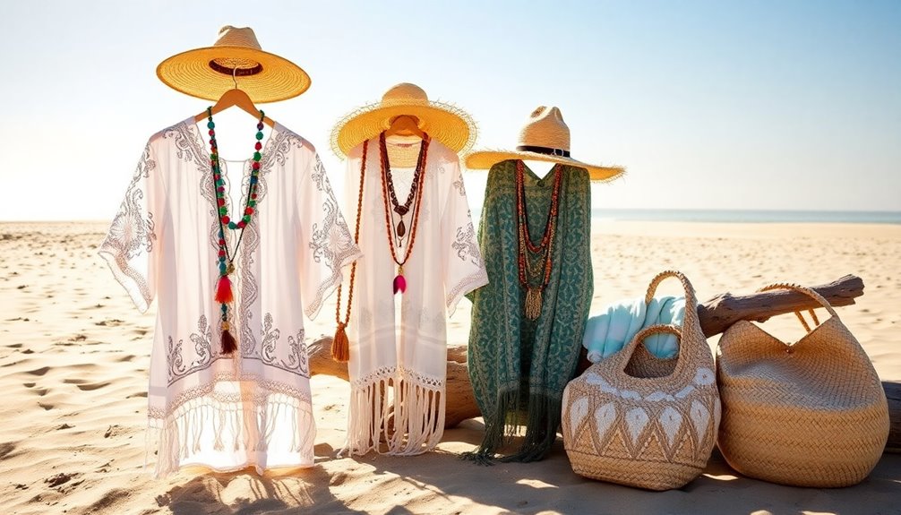 boho beachwear layered accessories