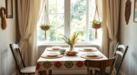 boho breakfast nook styling