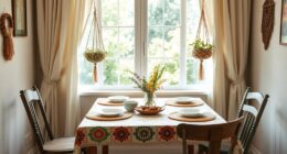 boho breakfast nook styling