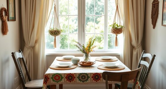 boho breakfast nook styling