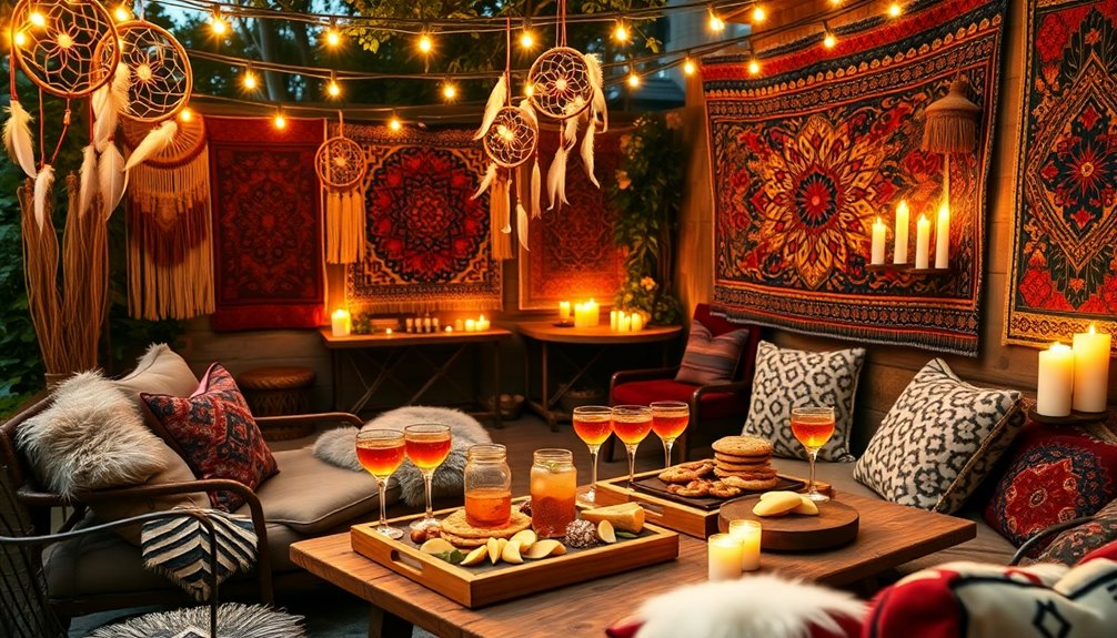 boho cozy layered decor