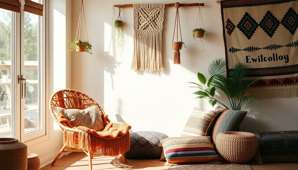 boho decor with natural textures