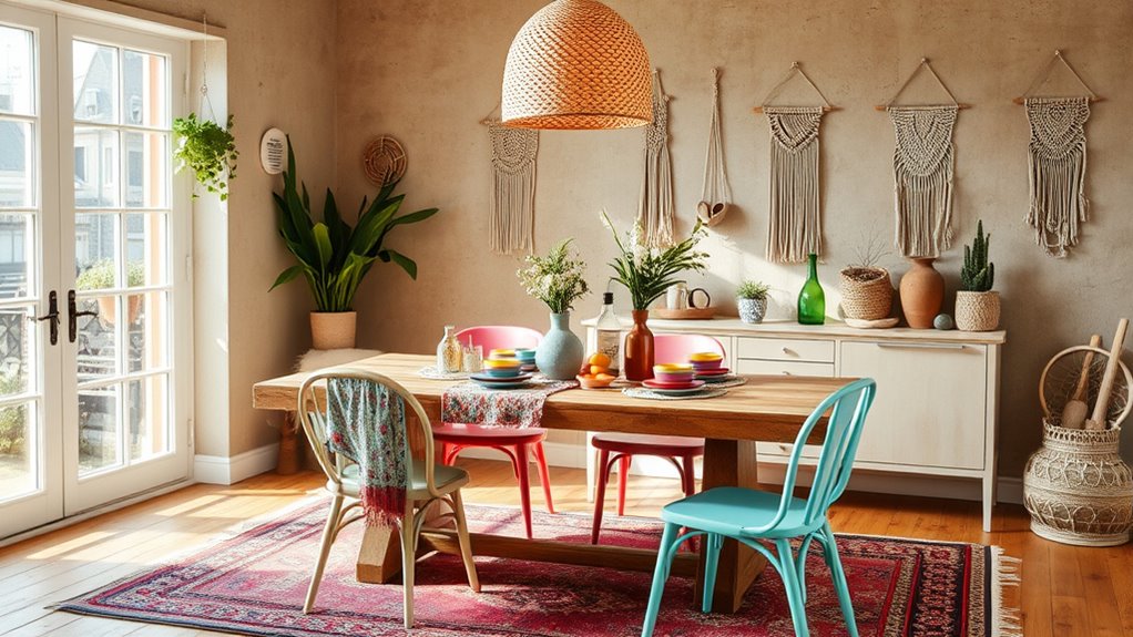 boho dining room decor