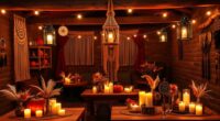 boho halloween party decor