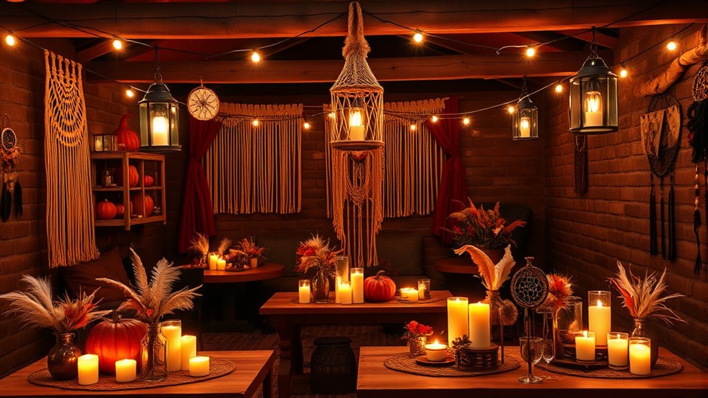 boho halloween party decor
