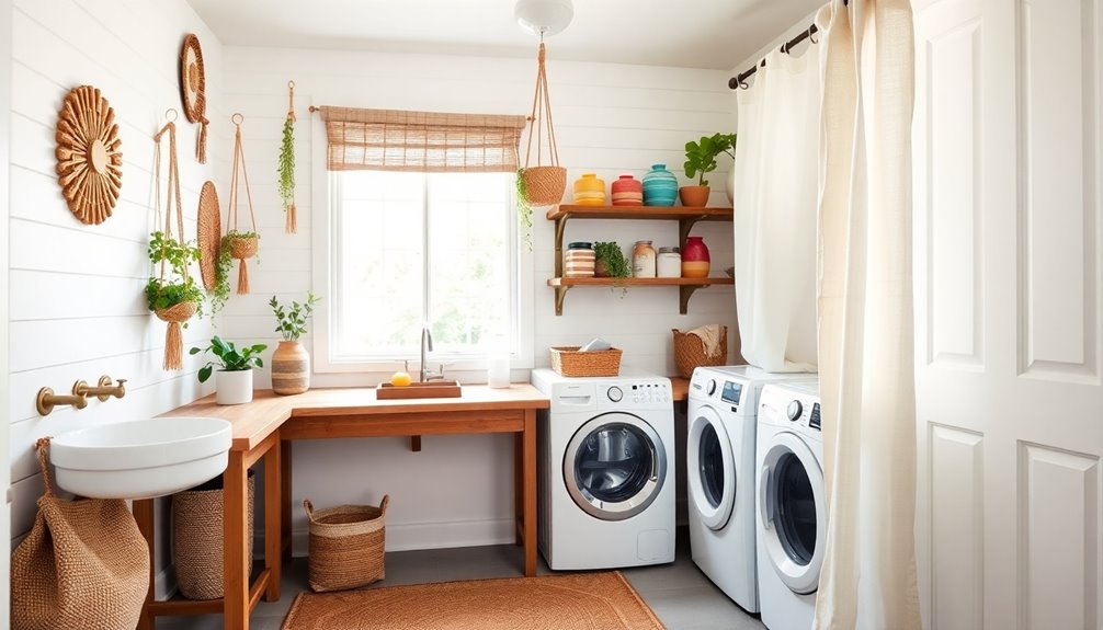 boho laundry room decor