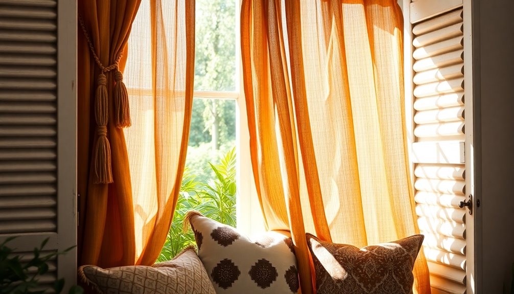 boho layered textured window treatments