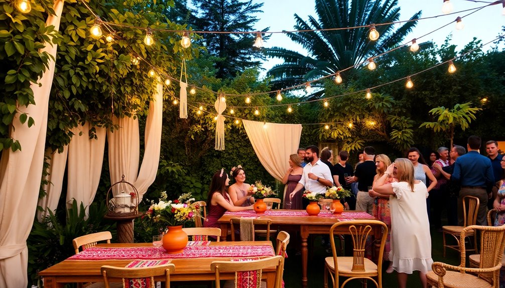 boho outdoor celebration decor