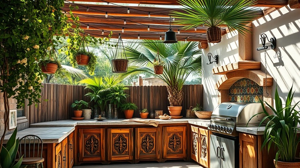 boho outdoor kitchen design