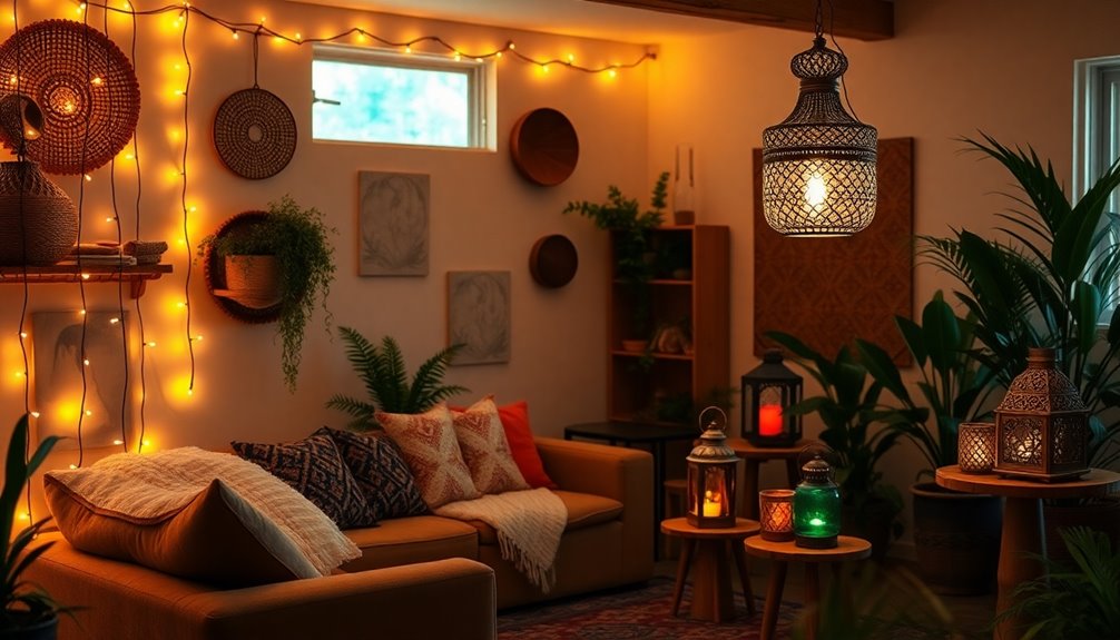 boho rattan lighting charm