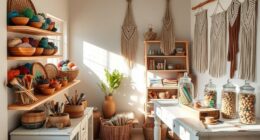 boho style craft organization